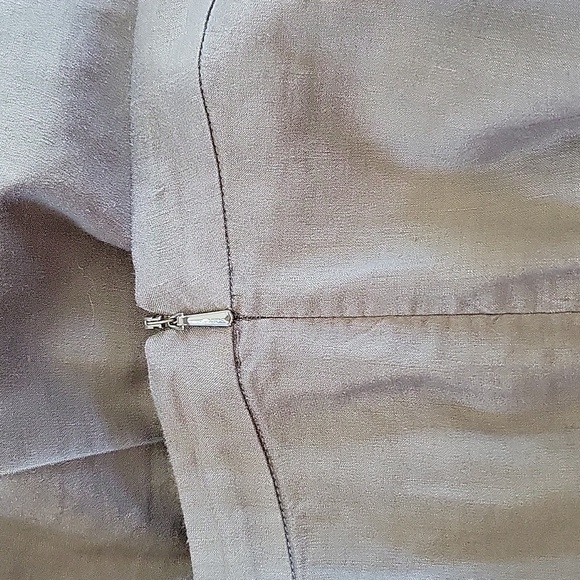 Eileen Fisher Charcoal Linen Blend Pants Lightweight Casual Straight Leg Sz 12 - Picture 7 of 8